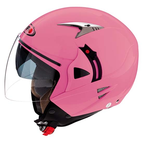Casco de moto jet convertible Shiro SH-414 System color rosa