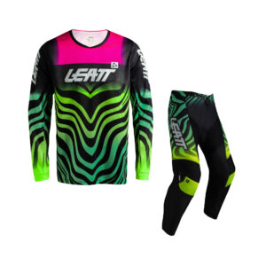 KIT EQUIPACION CAMISETA + PANTALON LEATT  3.5 NIÑO V27 TIGER ROSA